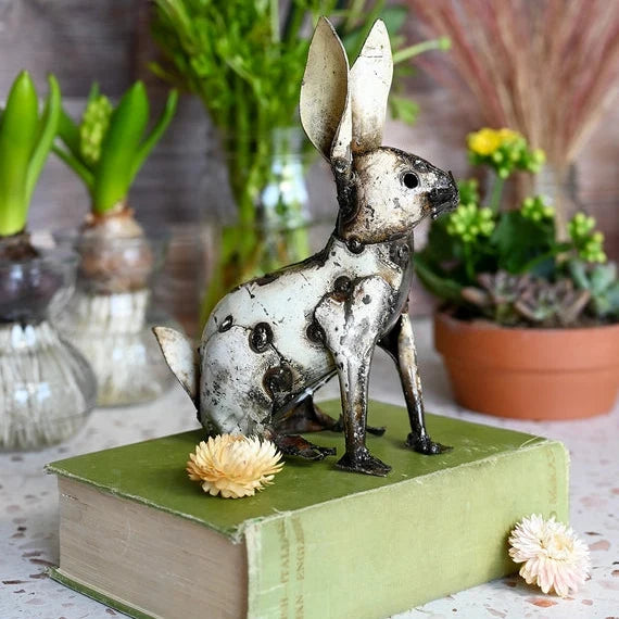 White Recycled Oil Drum Rabbit
