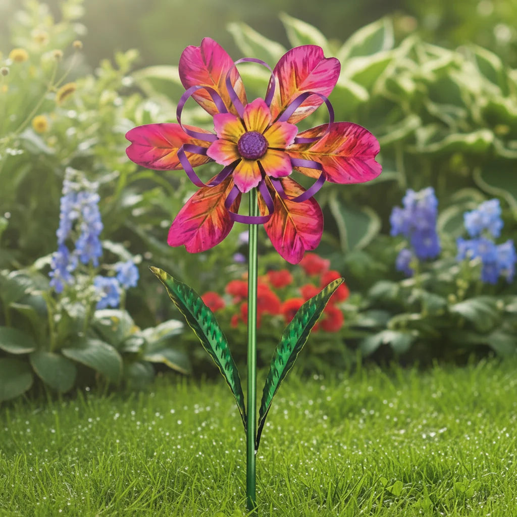 Ribbon Flower Spinner Stakes
