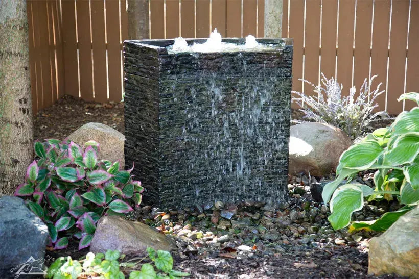 Stacked Slate Spillway Wall Landscape Fountain Kit | 32"