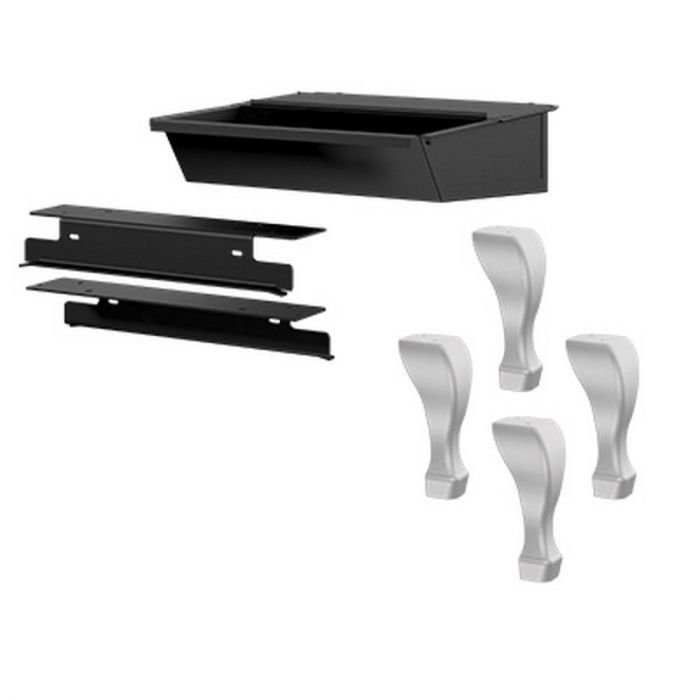 Patas tradicionales de hierro fundido en níquel cepillado con cajón para cenizas OA10228