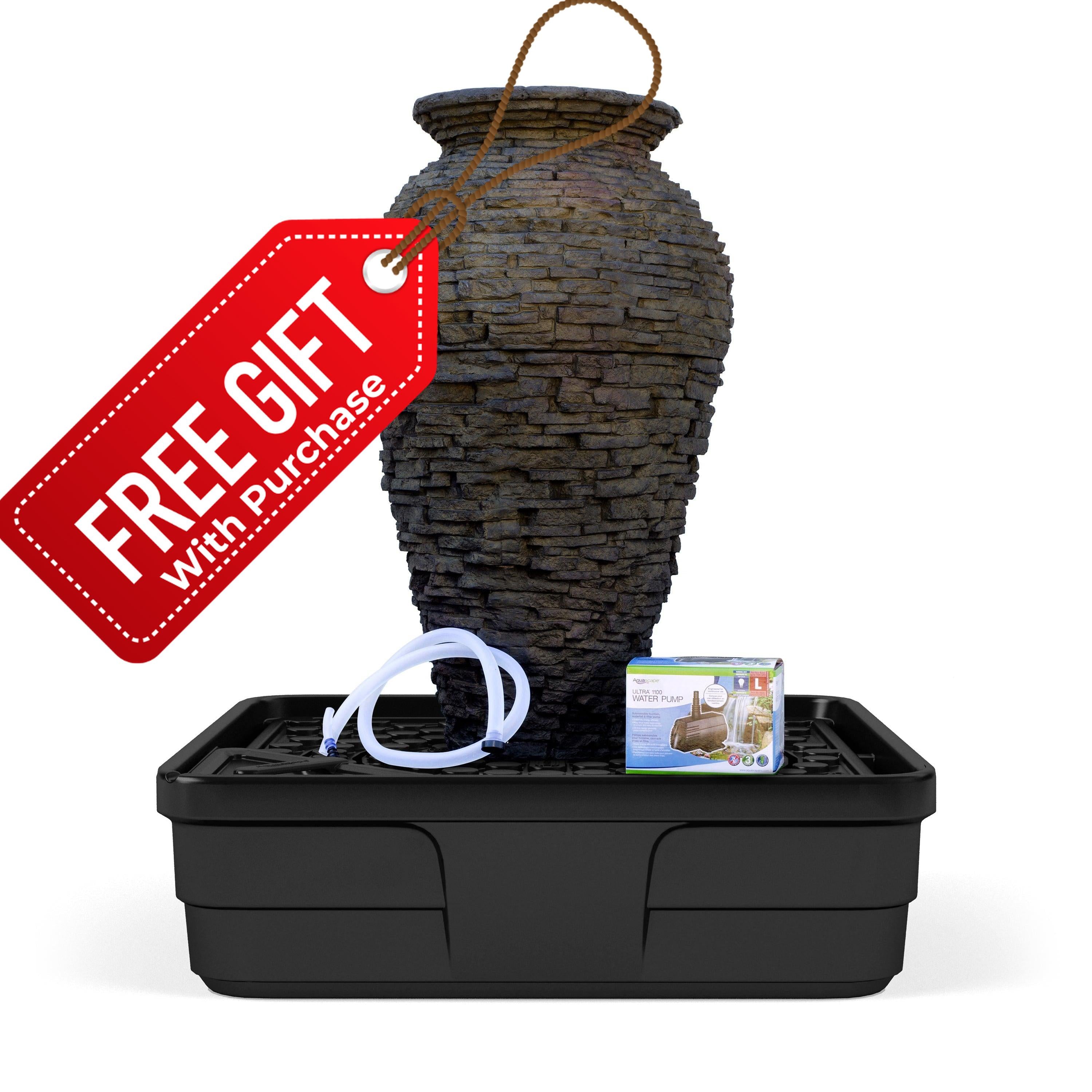 Medium Stacked Slate Urn Fountain Kit | 45"