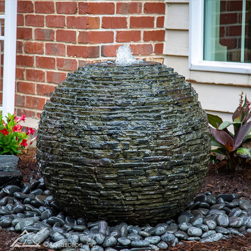 Medium Stacked Slate Sphere Fountain Kit