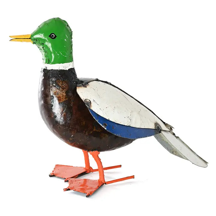 Mallard Duck Recycled Metal Sculpture Garden Art