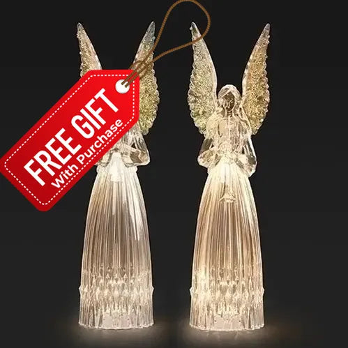Lighted Angels 2 Assorted, Praying & Horn
