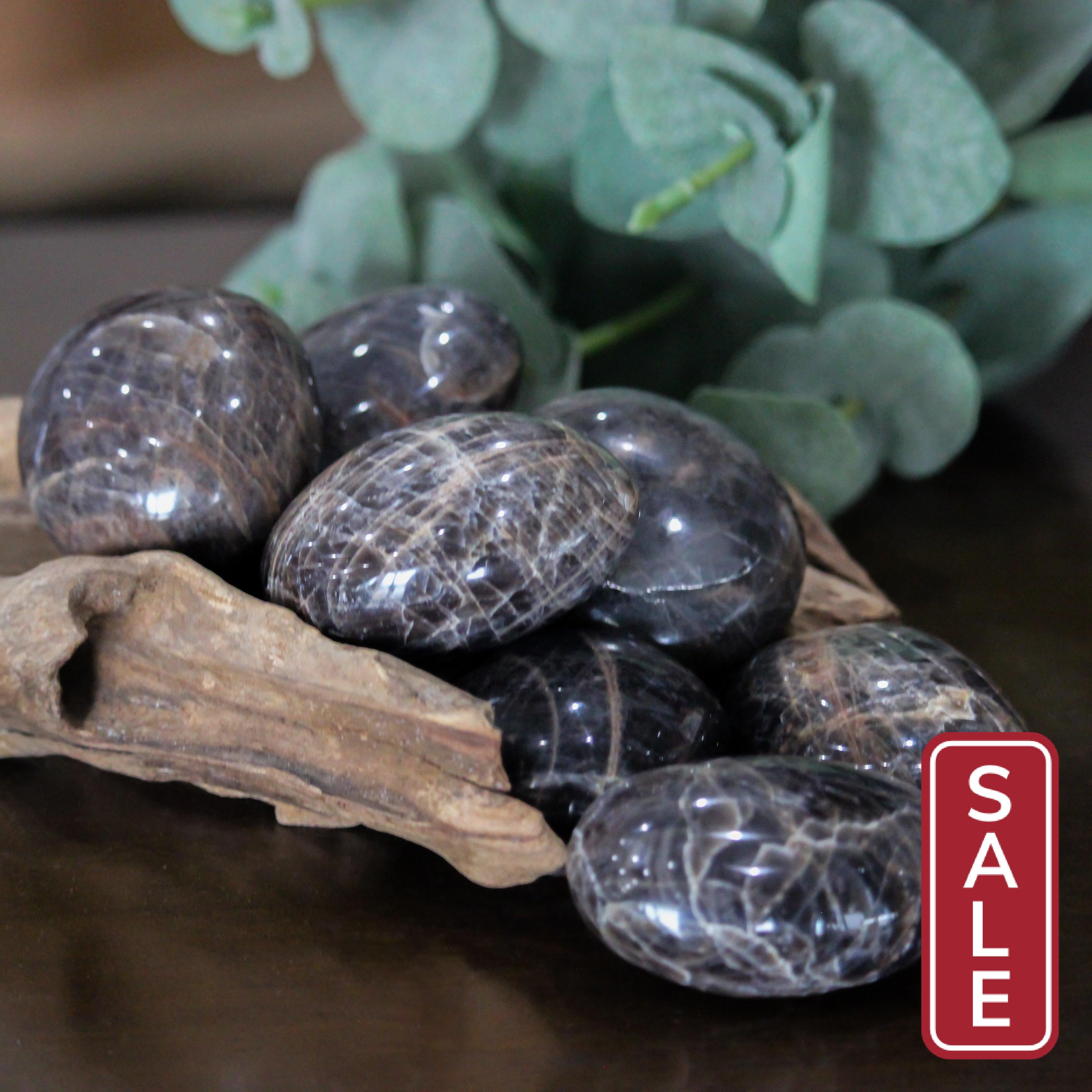 Black Moonstone Palm Stone