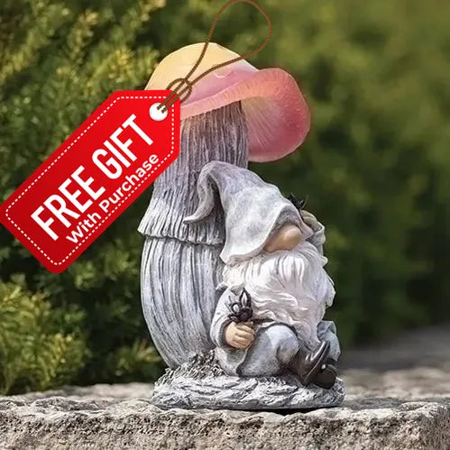 Solar Gnome Mushroom Statue