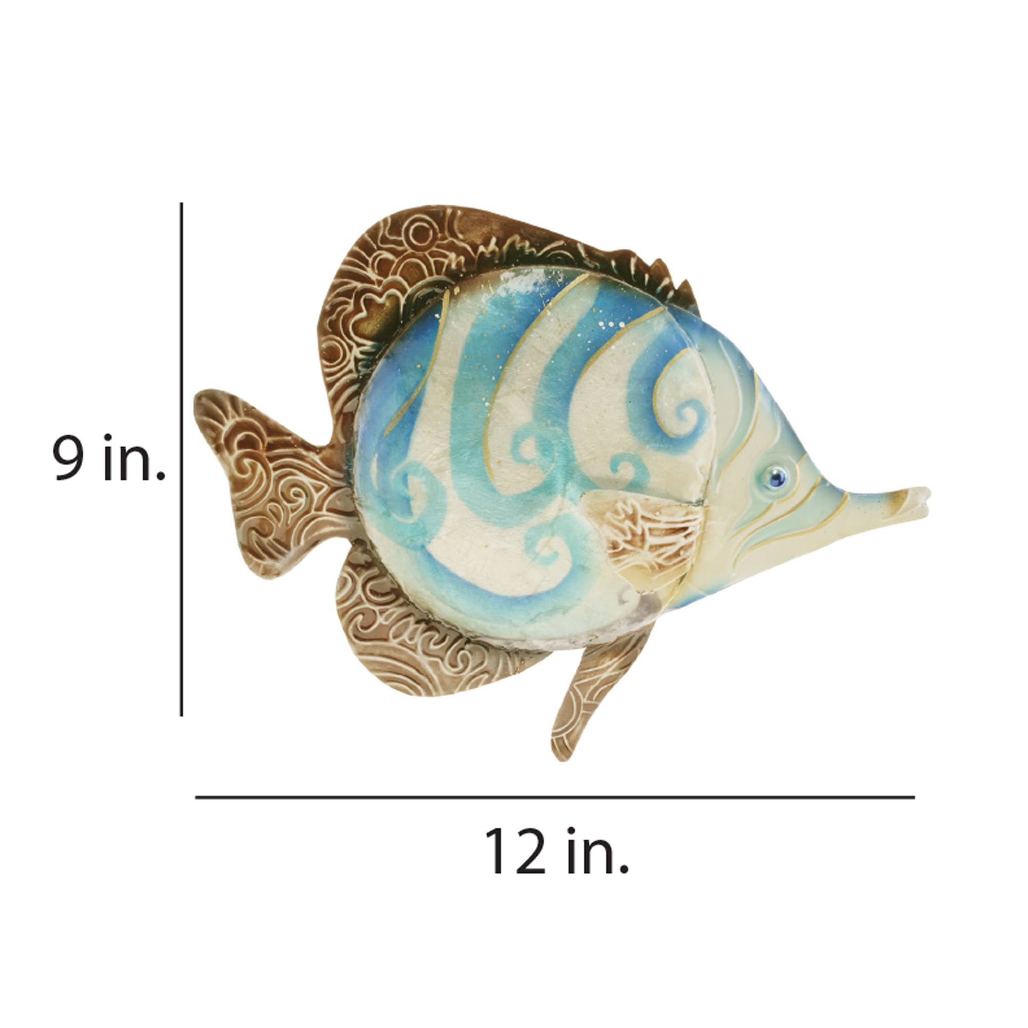 Blue Swirl Fish Wall Decor