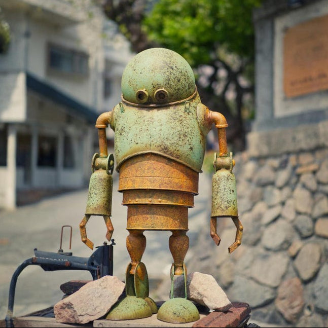 *COMING SOON* Rust Finish Metal Robot Garden Sculpture