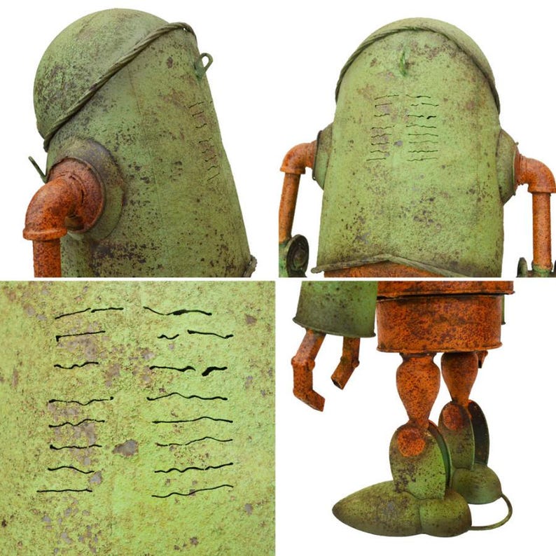 *COMING SOON* Rust Finish Metal Robot Garden Sculpture