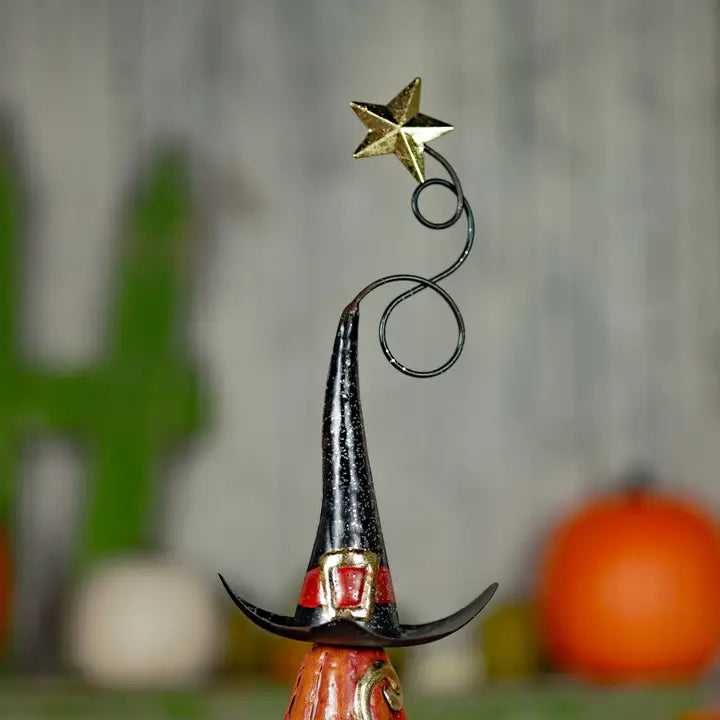 31" Tall Funny Metal Jack-O-Lantern Totem Tower