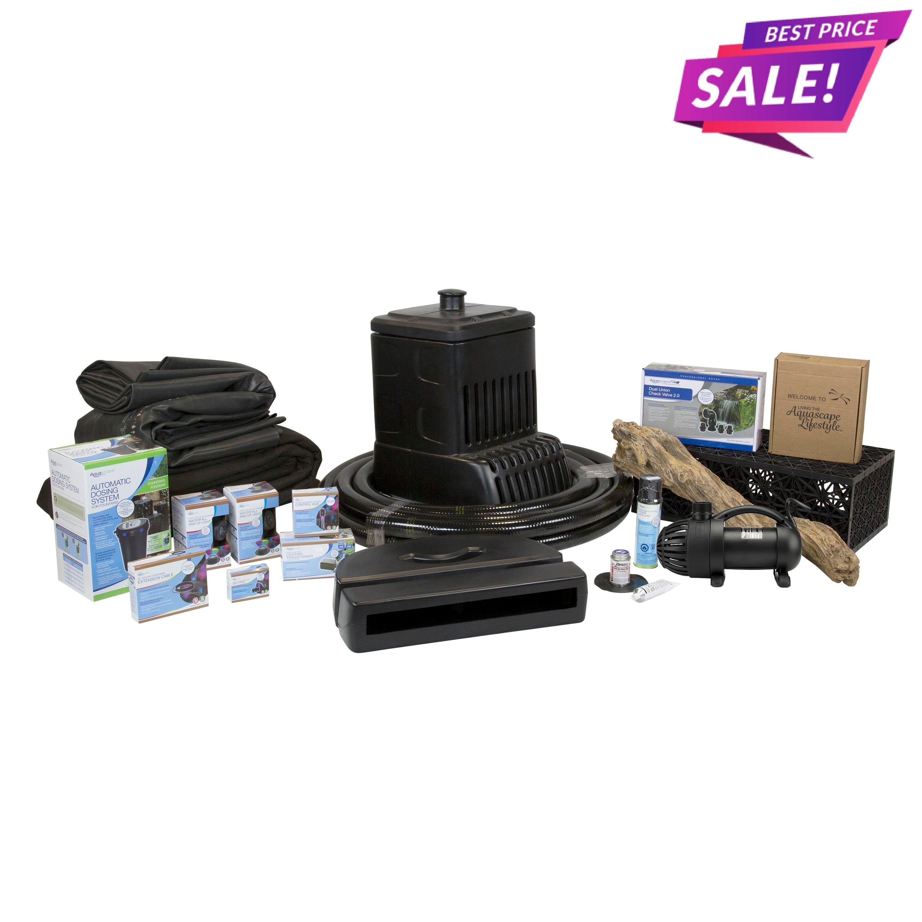 16' Medium Pondless Waterfall Kit with Aquasurge 2000-4000 Pump