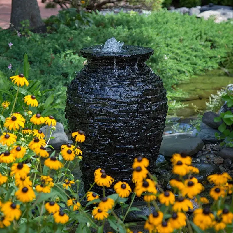 Stacked Slate Urn Fountain Kit – 33.5″ H (85 cm)