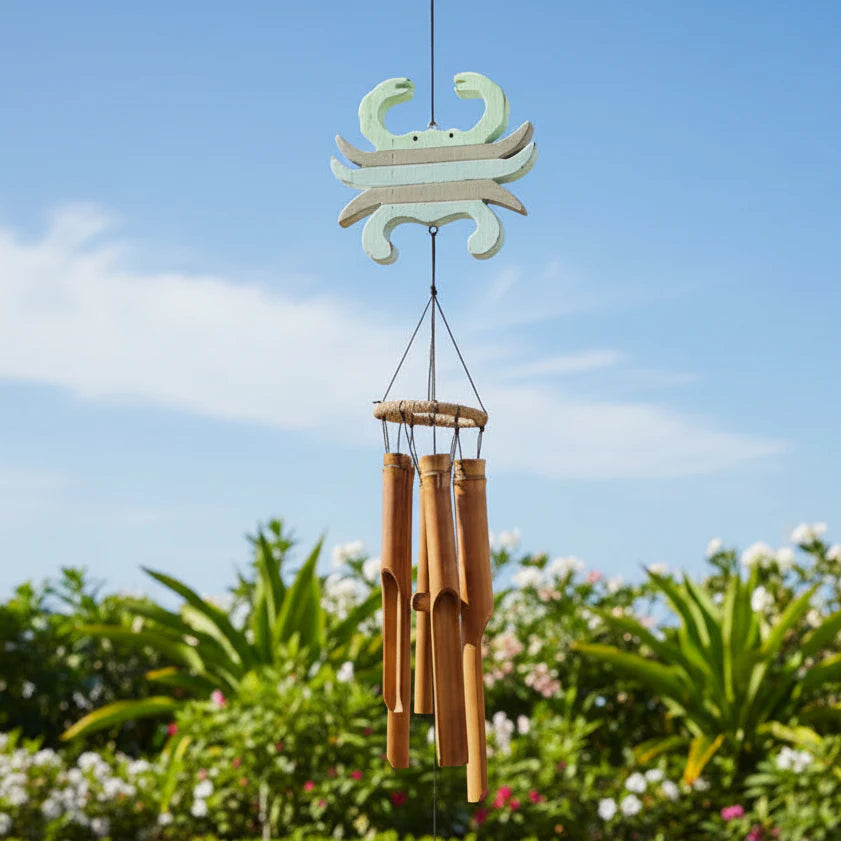 Pastel Crab Bamboo Wind Chime