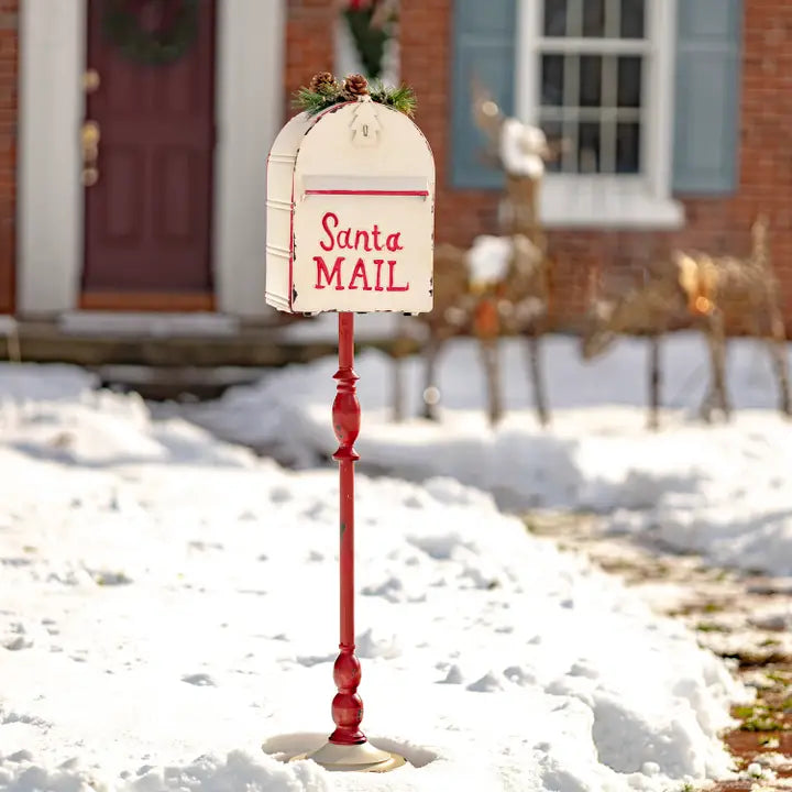 Standing Christmas Mailbox W/Light Up Wreath