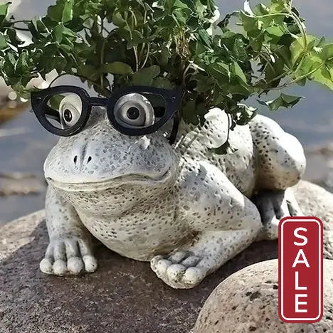 Frog with Glasses Planter