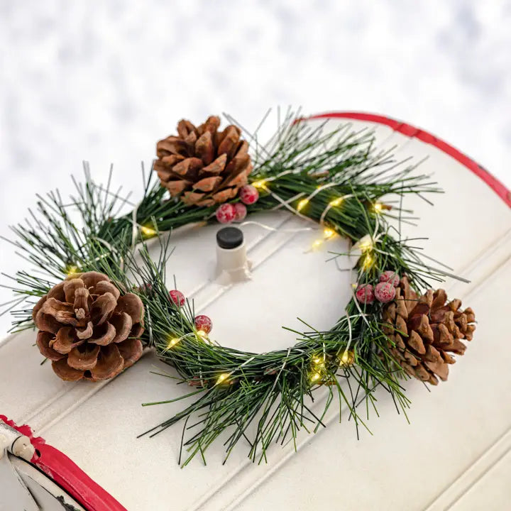 Standing Christmas Mailbox W/Light Up Wreath