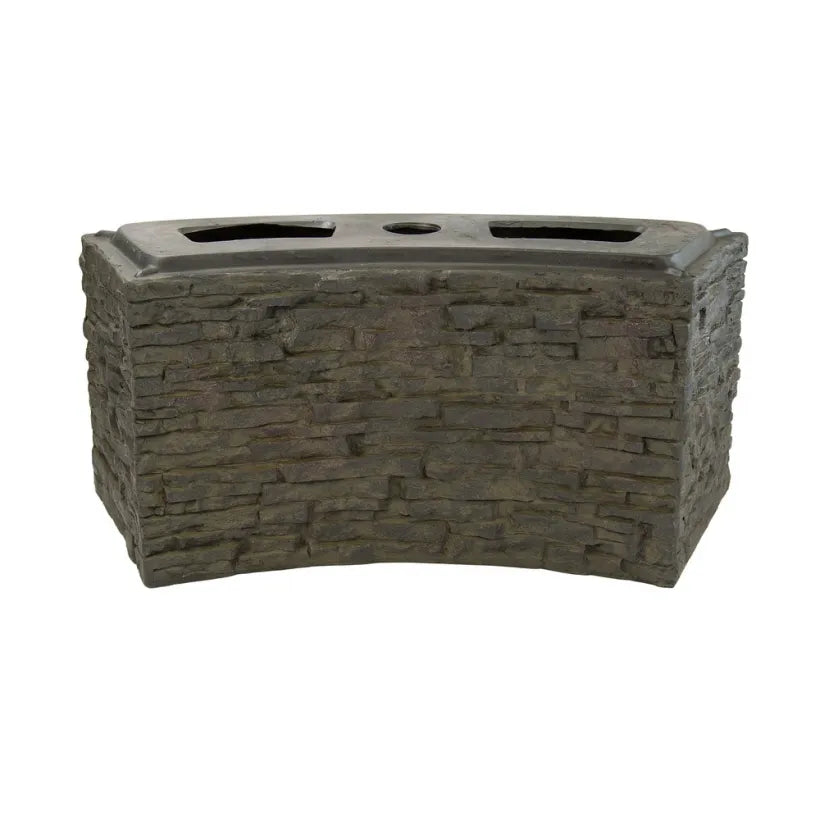 Small Curved Stacked Slate Wall 13" H