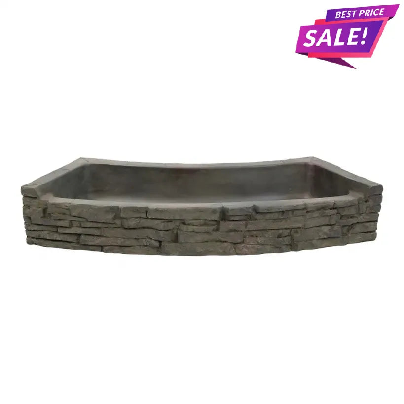 Stacked Slate Wall Topper | Curved Rear-Spill