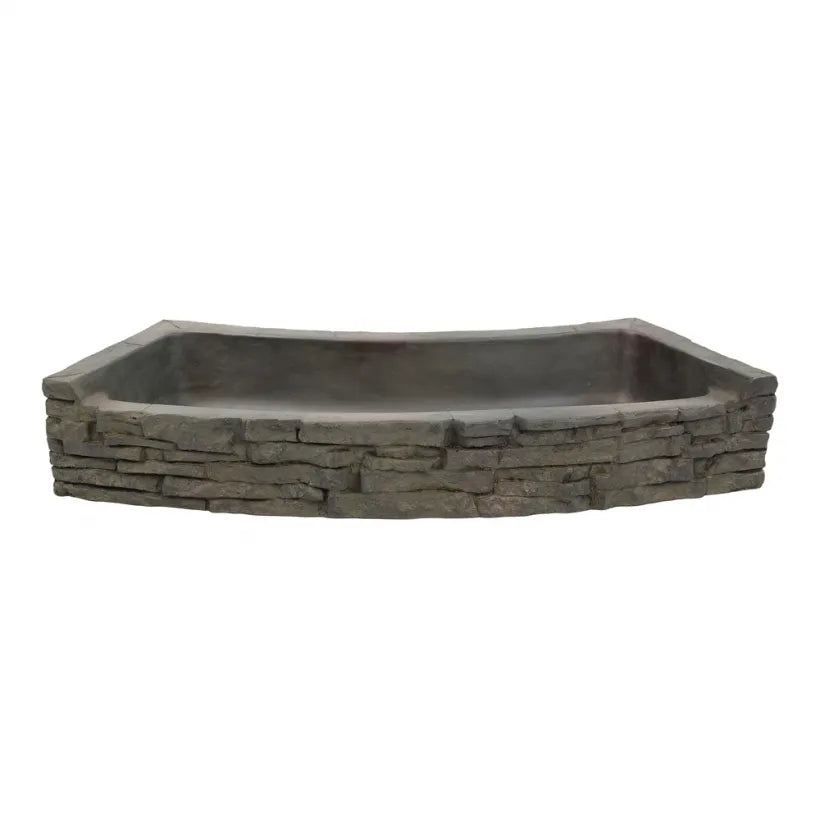 Stacked Slate Wall Topper | Curved Rear-Spill