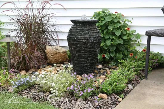 Small Stacked Slate Urn