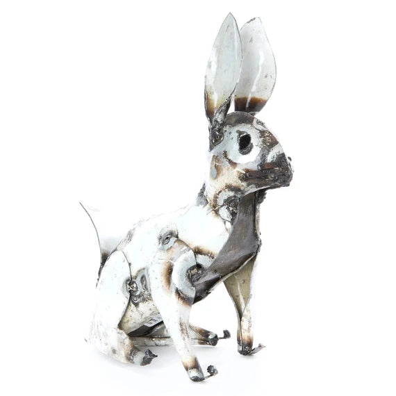 White Recycled Oil Drum Rabbit