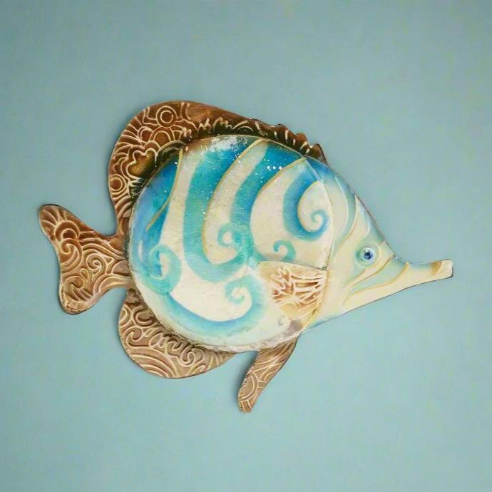 Blue Swirl Fish Wall Decor