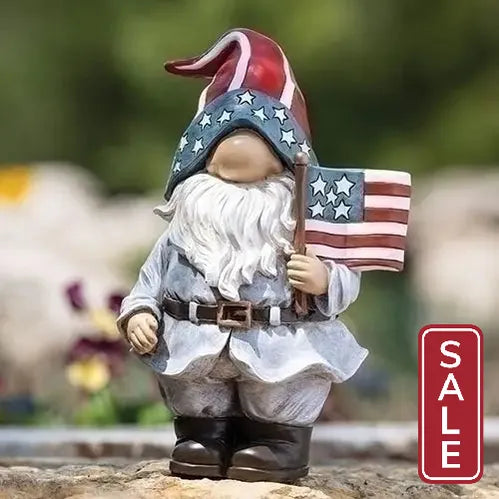 Patriotic Gnome Statue