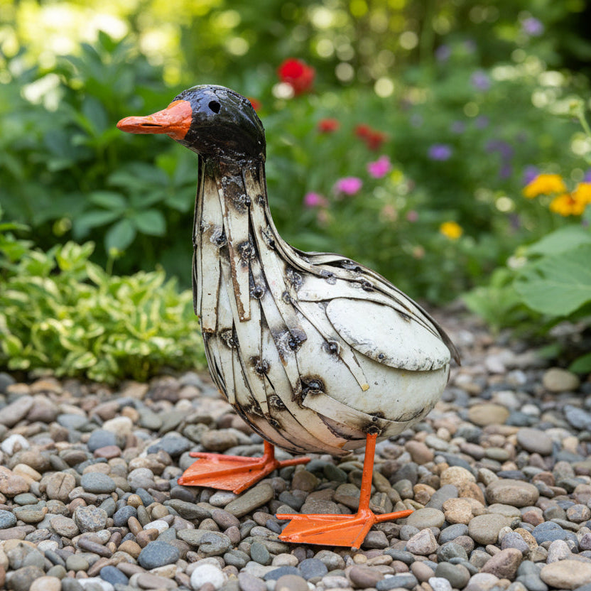 Recycled Metal Duckling Sculpture