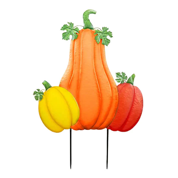 Triple Pumpkin Metal Stake