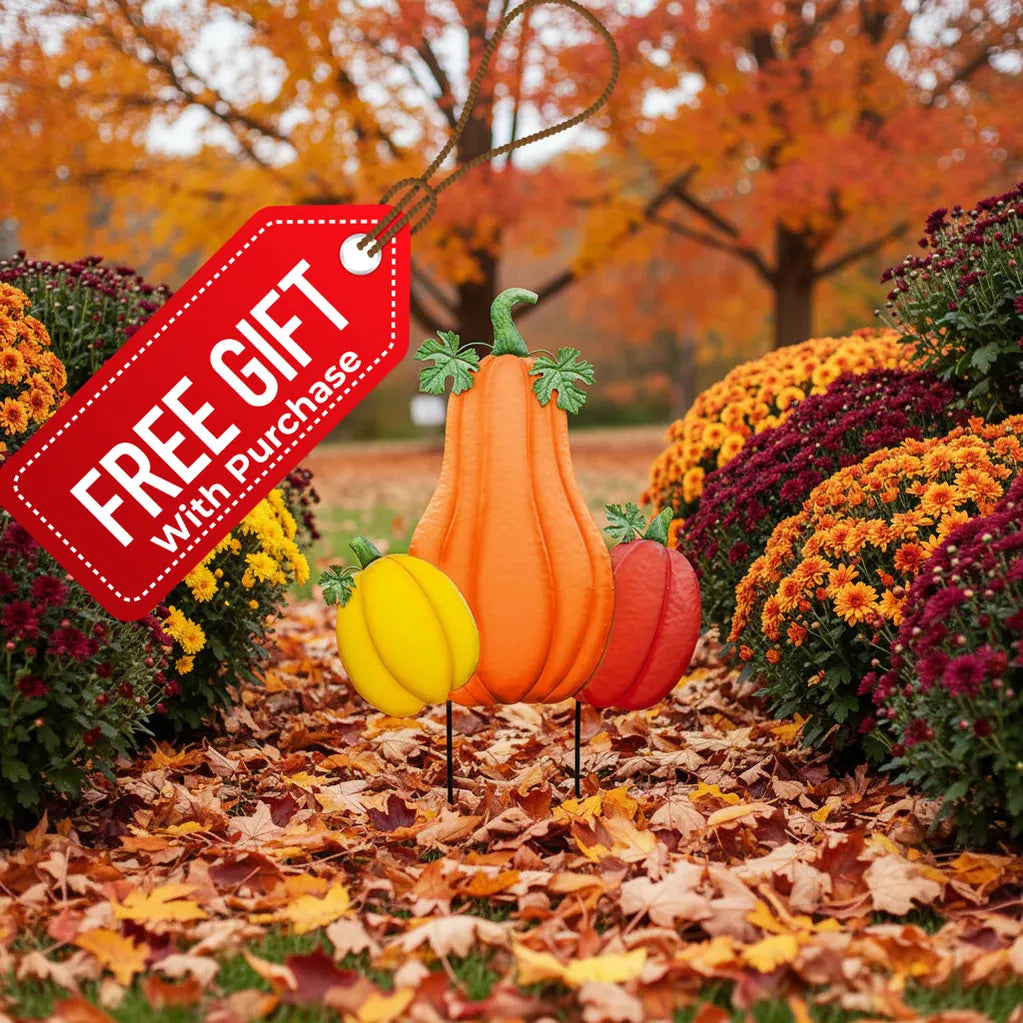Triple Pumpkin Metal Stake