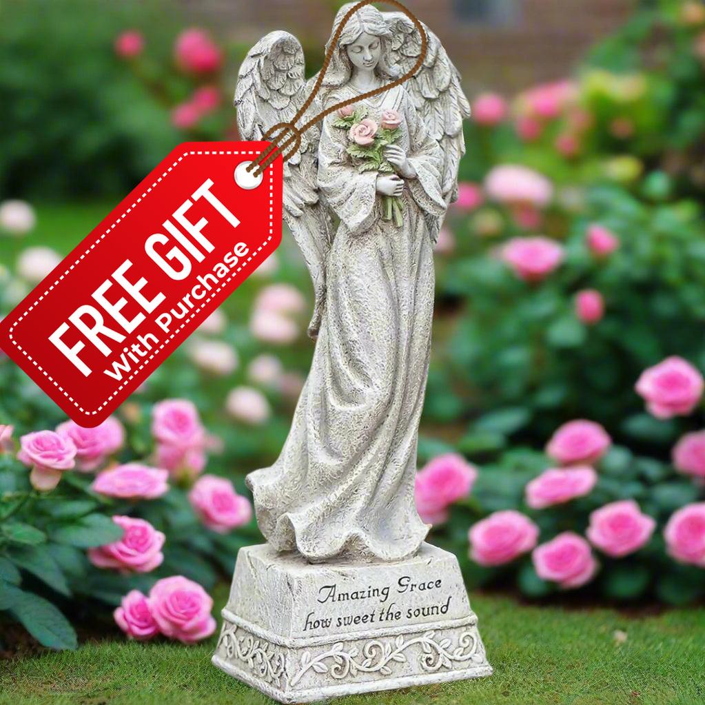 Memorial Garden Angel with Flowers | Amazing Grace