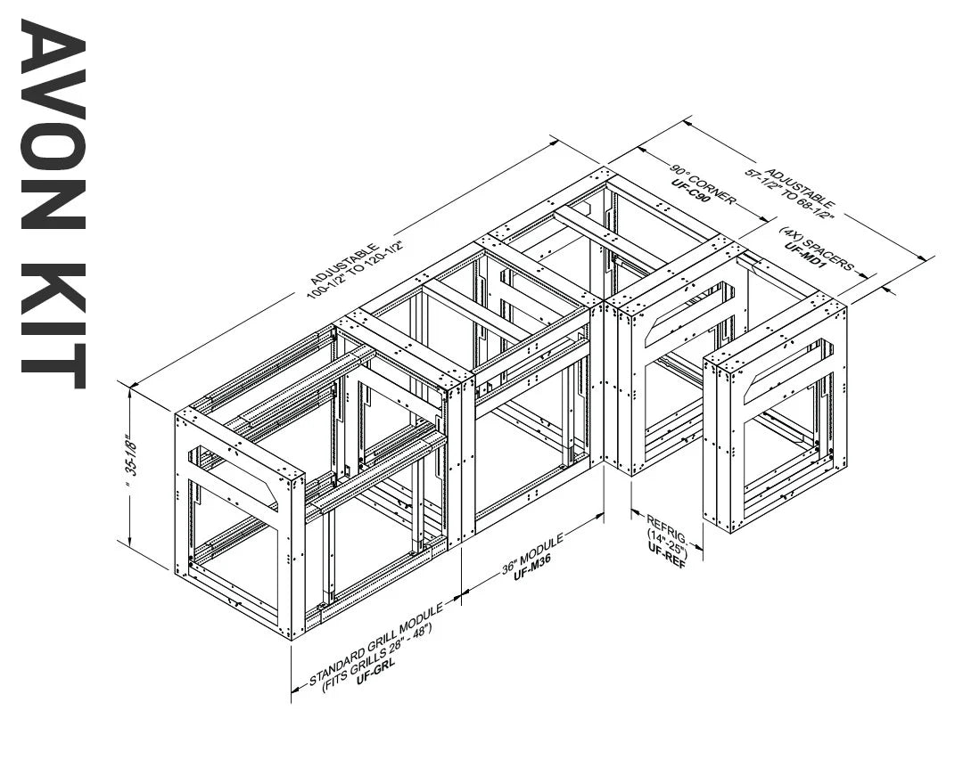 The Avon Outdoor Kitchen Frame