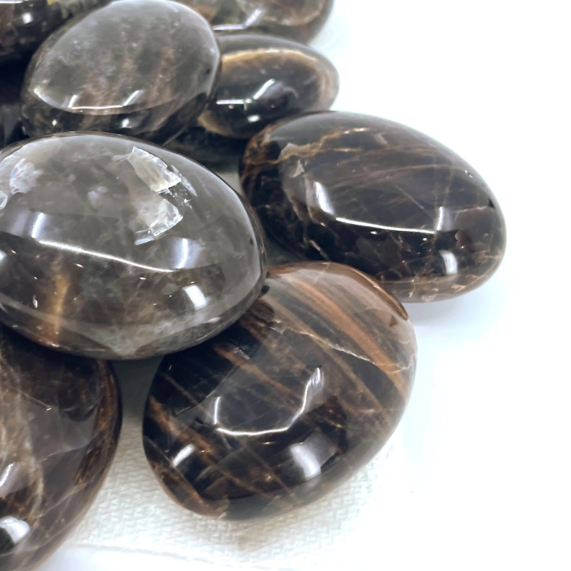 Black Moonstone Palm Stone