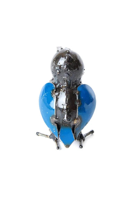 Blue Recycled Metal Kingfisher Bird