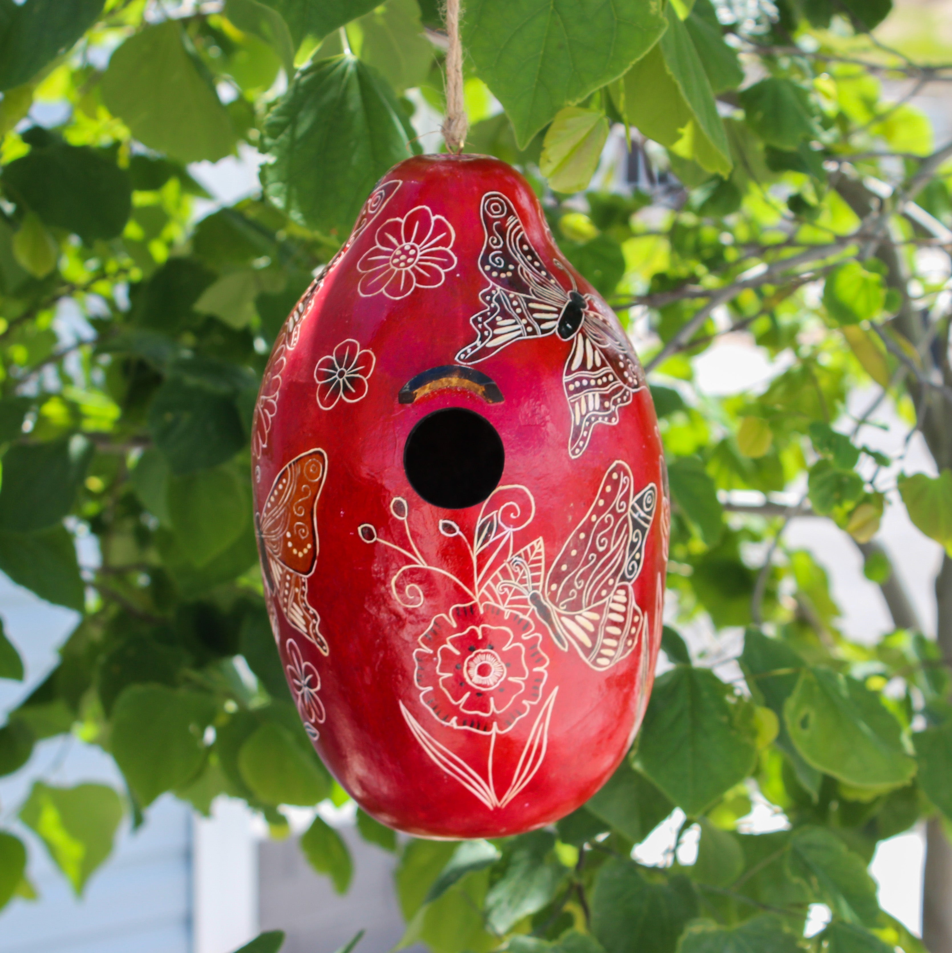 Butterfly Doodle - Gourd Birdhouse