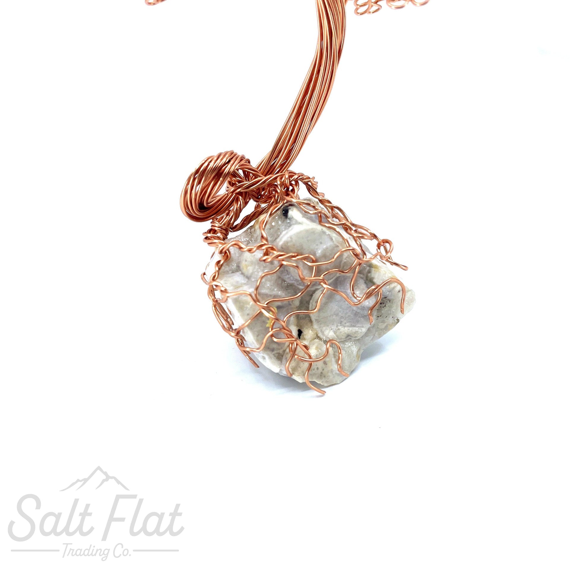 Mini Copper Cascade Tree- White Jasper