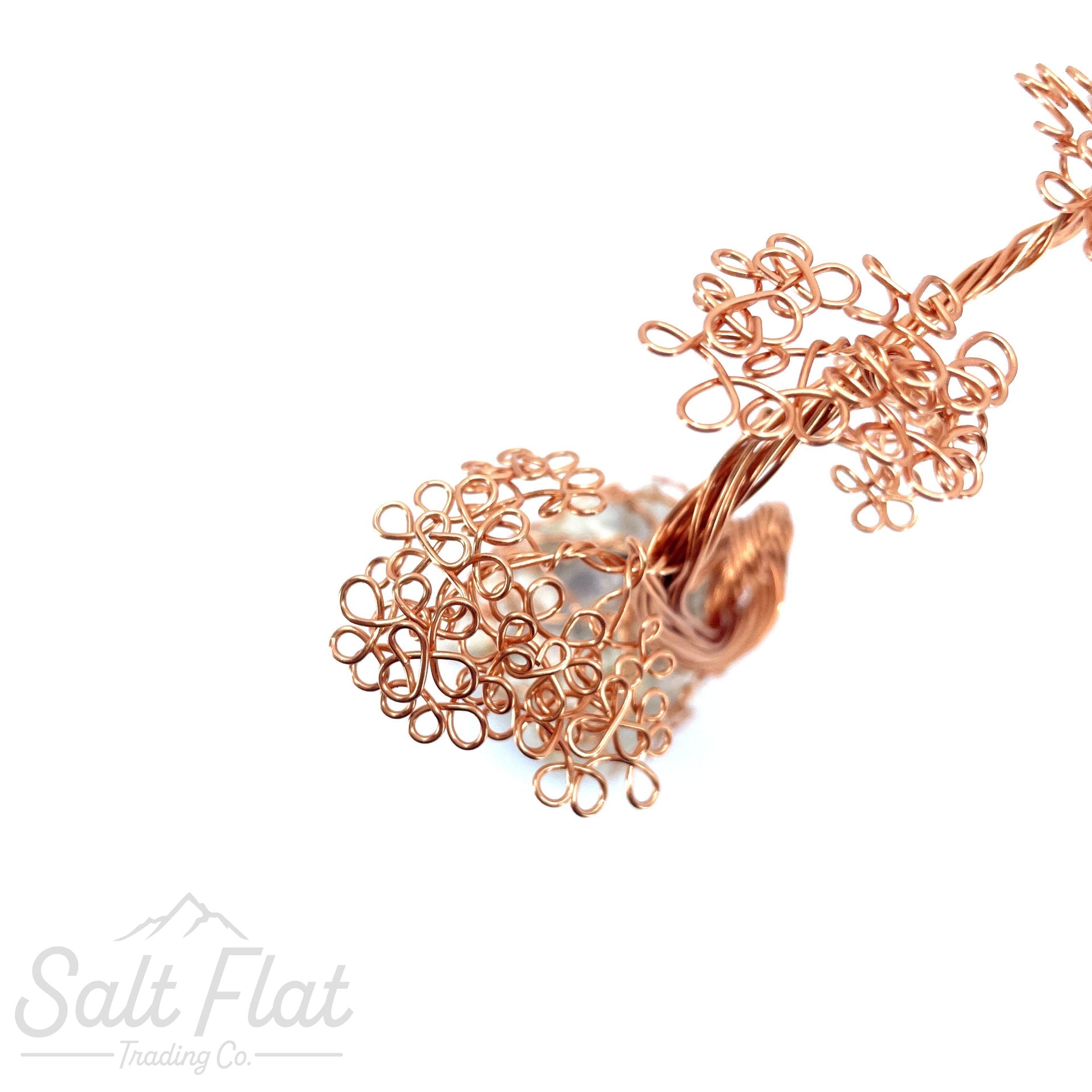 Mini Copper Cascade Tree- White Jasper