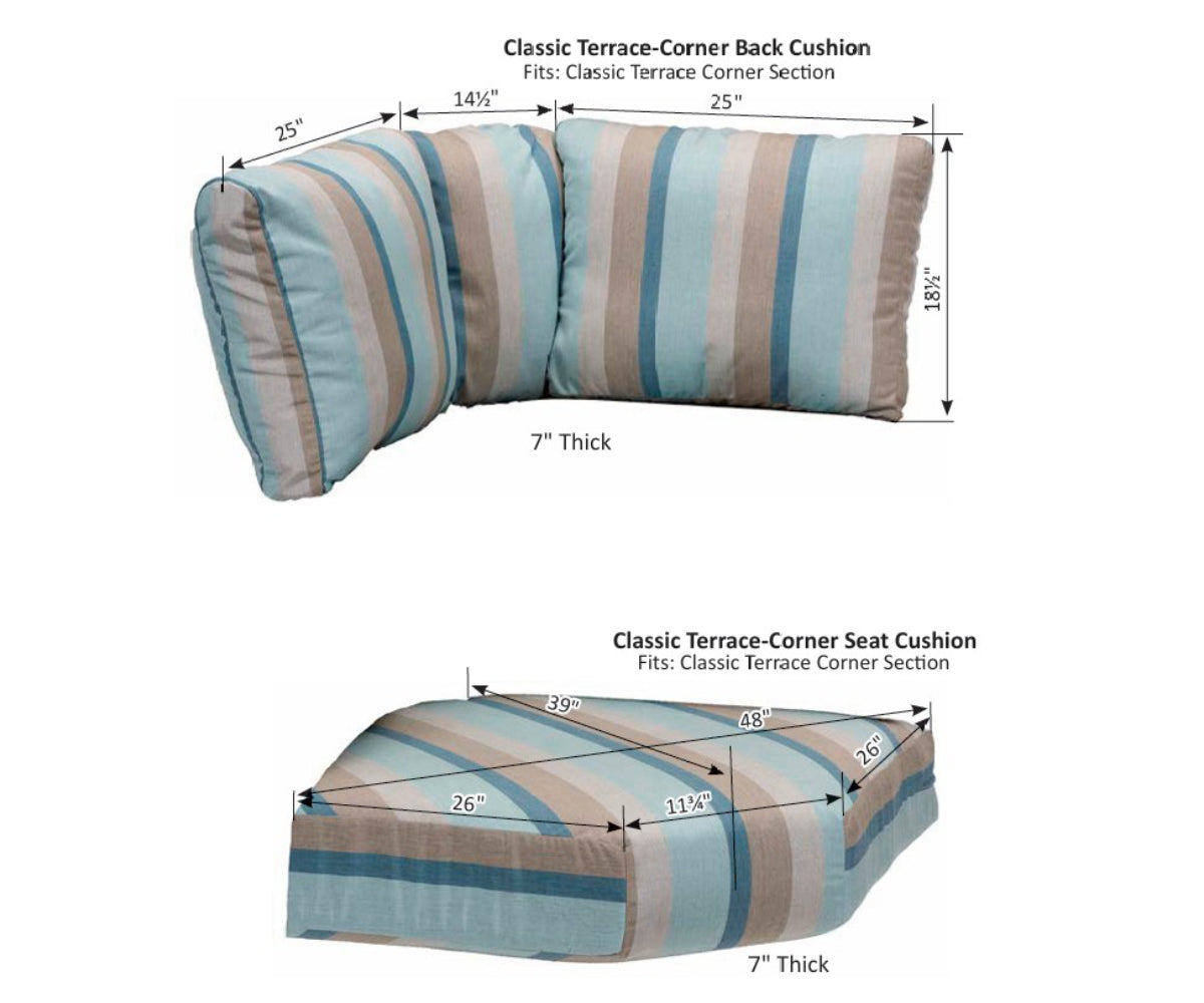 Classic Terrace Sectional Back & Seat Cushions
