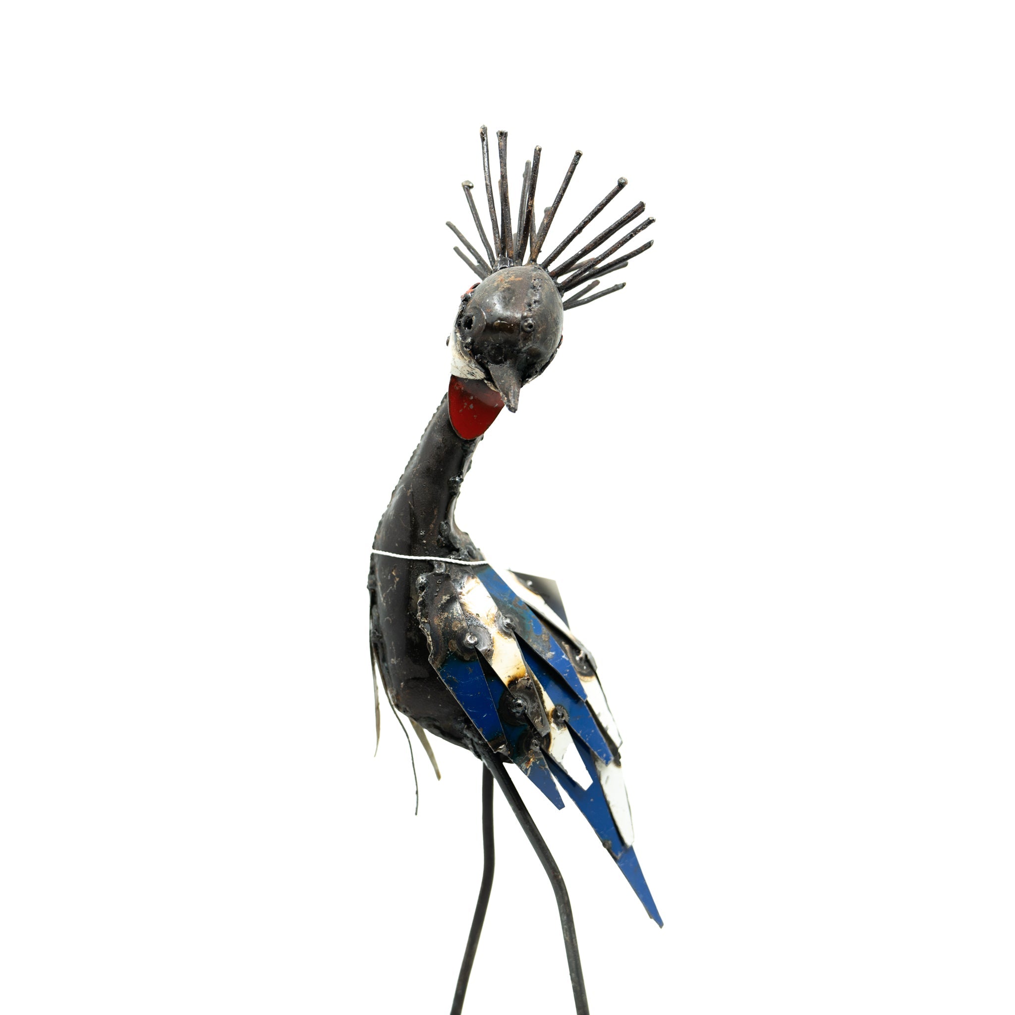 Recycled Metal Short Crowned Crane