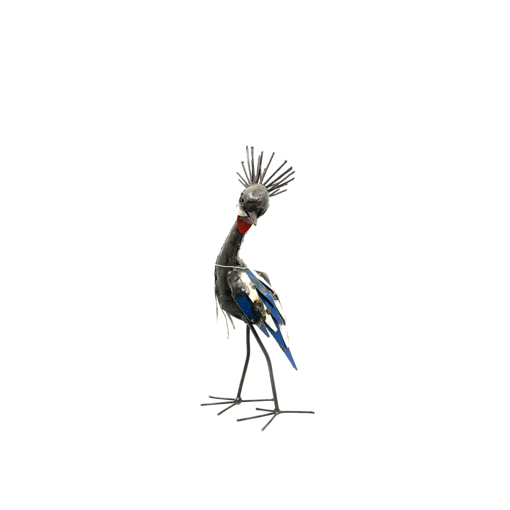 Recycled Metal Short Crowned Crane