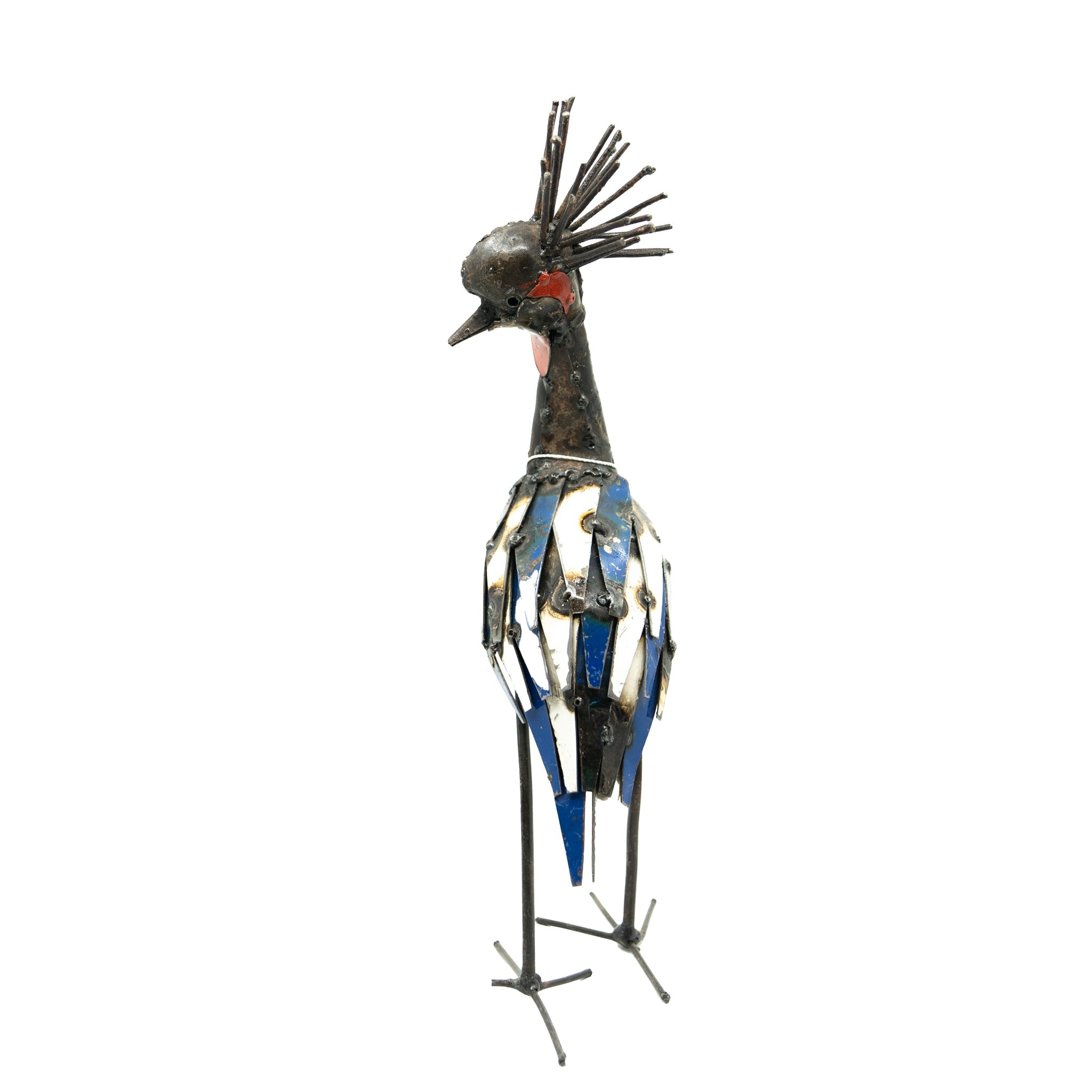 Recycled Metal Short Crowned Crane