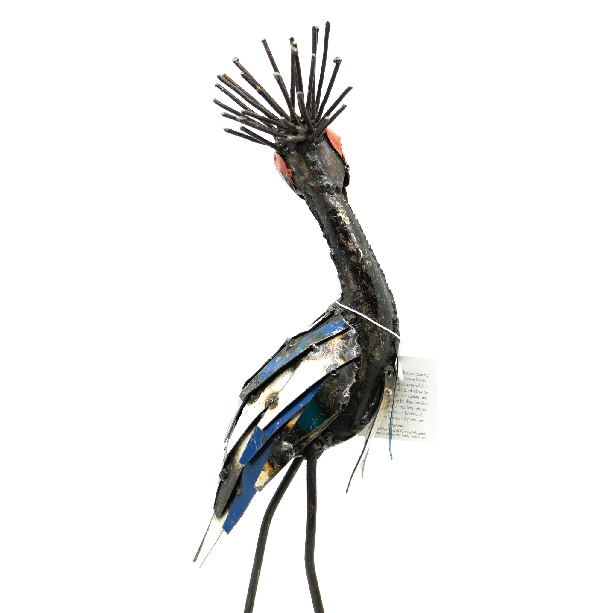 Recycled Metal Short Crowned Crane