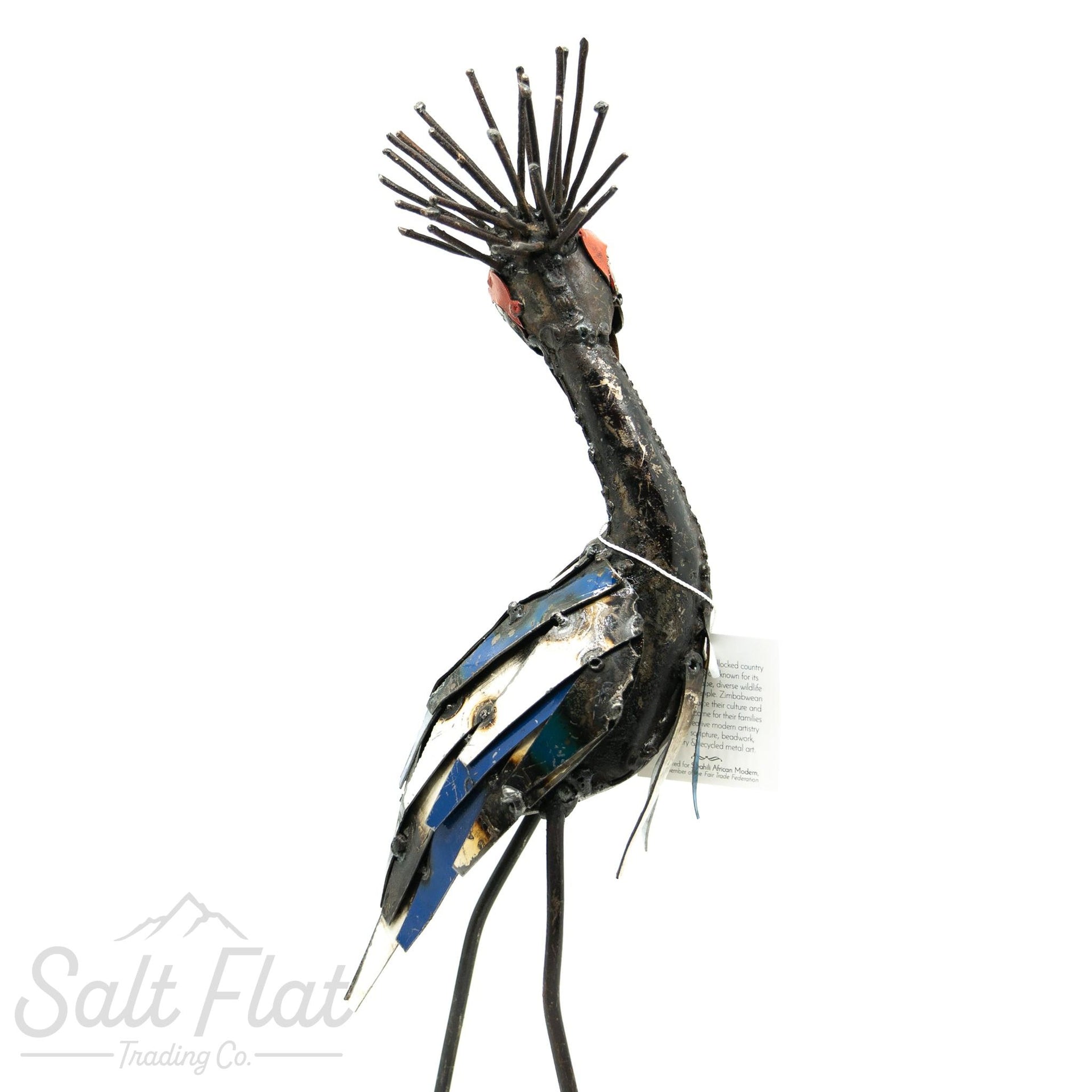 Recycled Metal Short Crowned Crane