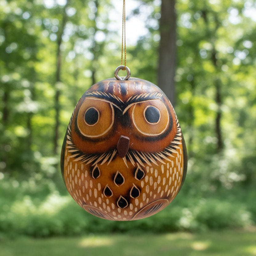 Adornos de calabaza en miniatura de búho