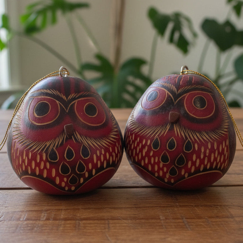 Adornos de calabaza en miniatura de búho