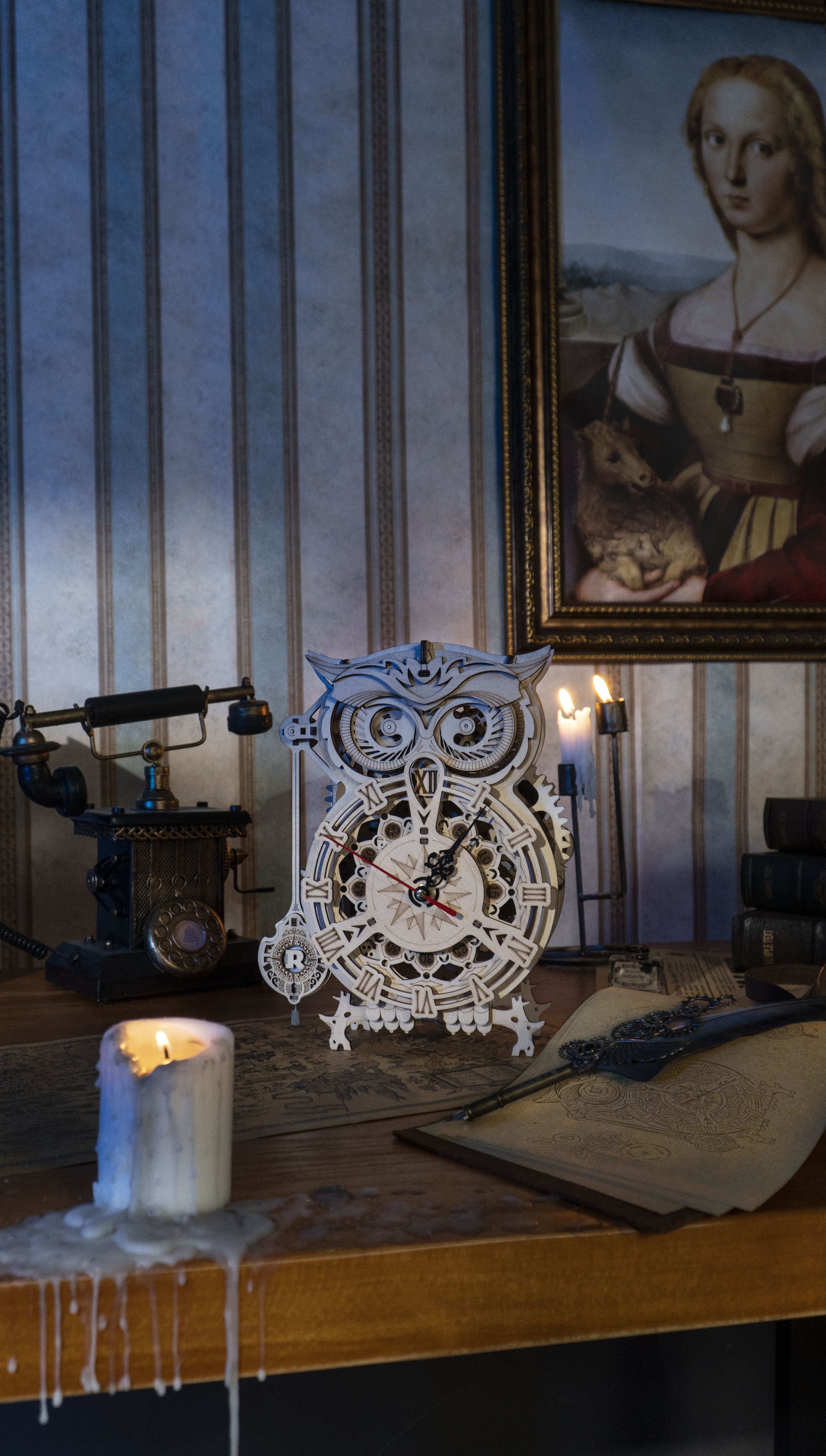 Mechanical Owl Clock 3D Wooden Puzzle