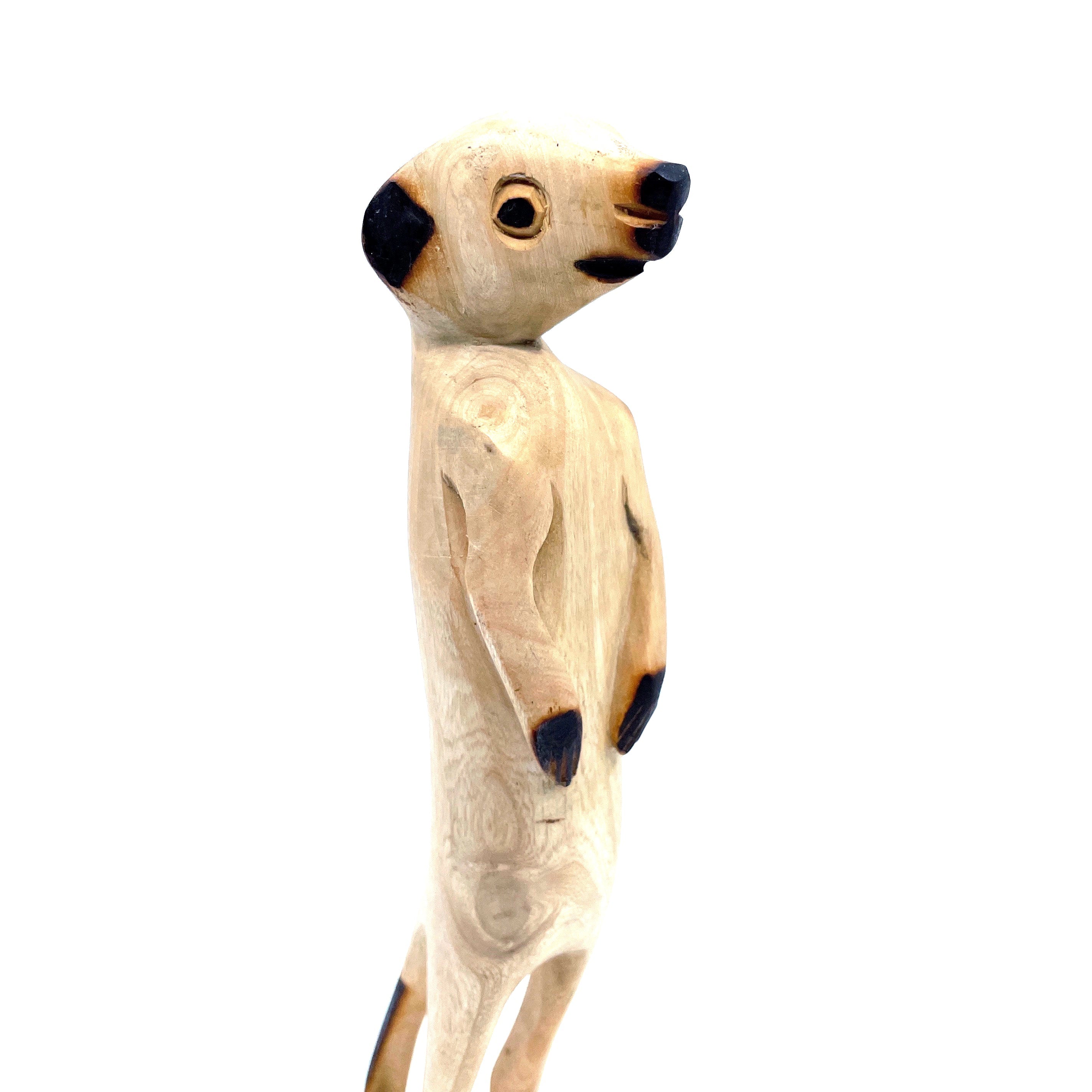 Standing Meerkat Sculpture in Jacaranda Wood