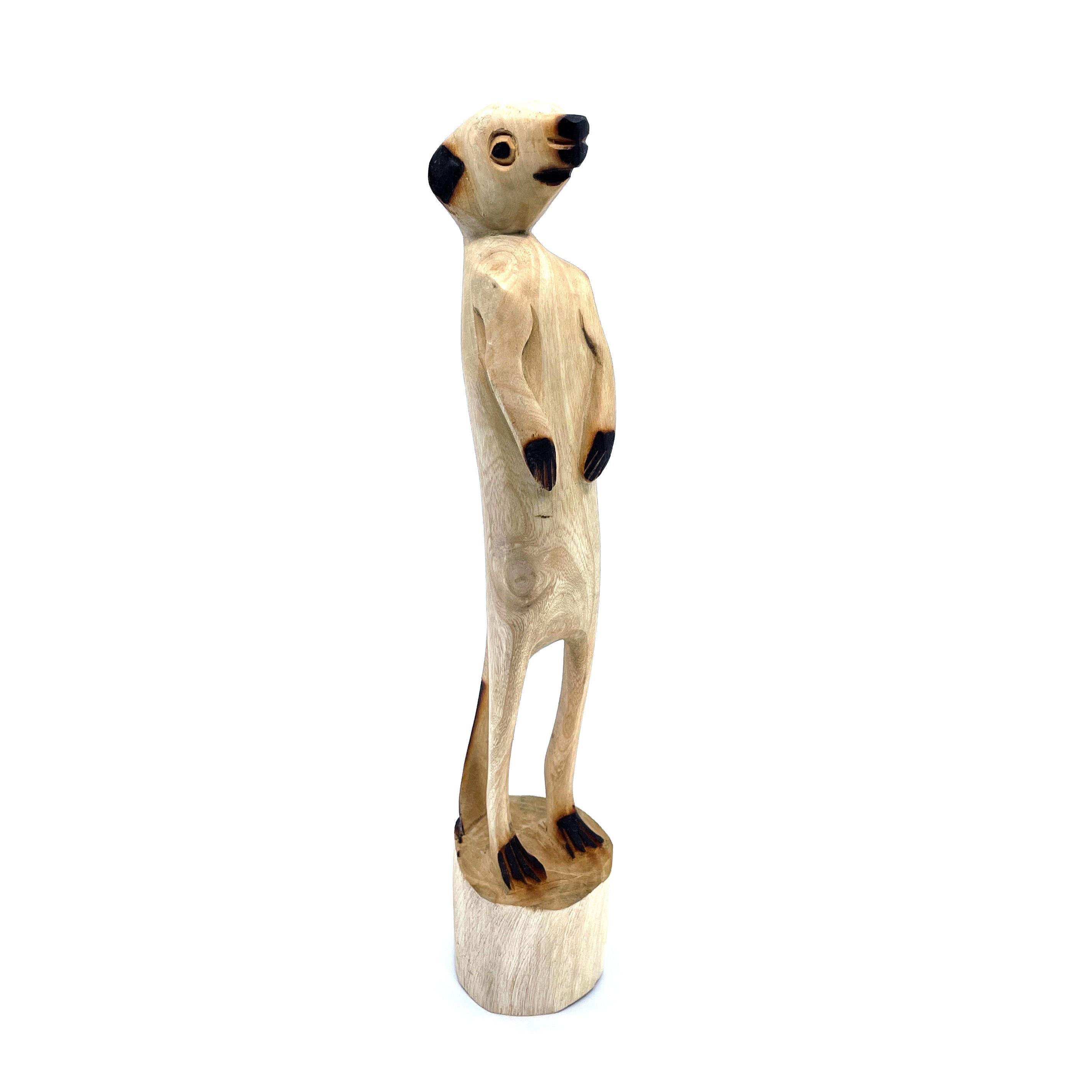 Standing Meerkat Sculpture in Jacaranda Wood