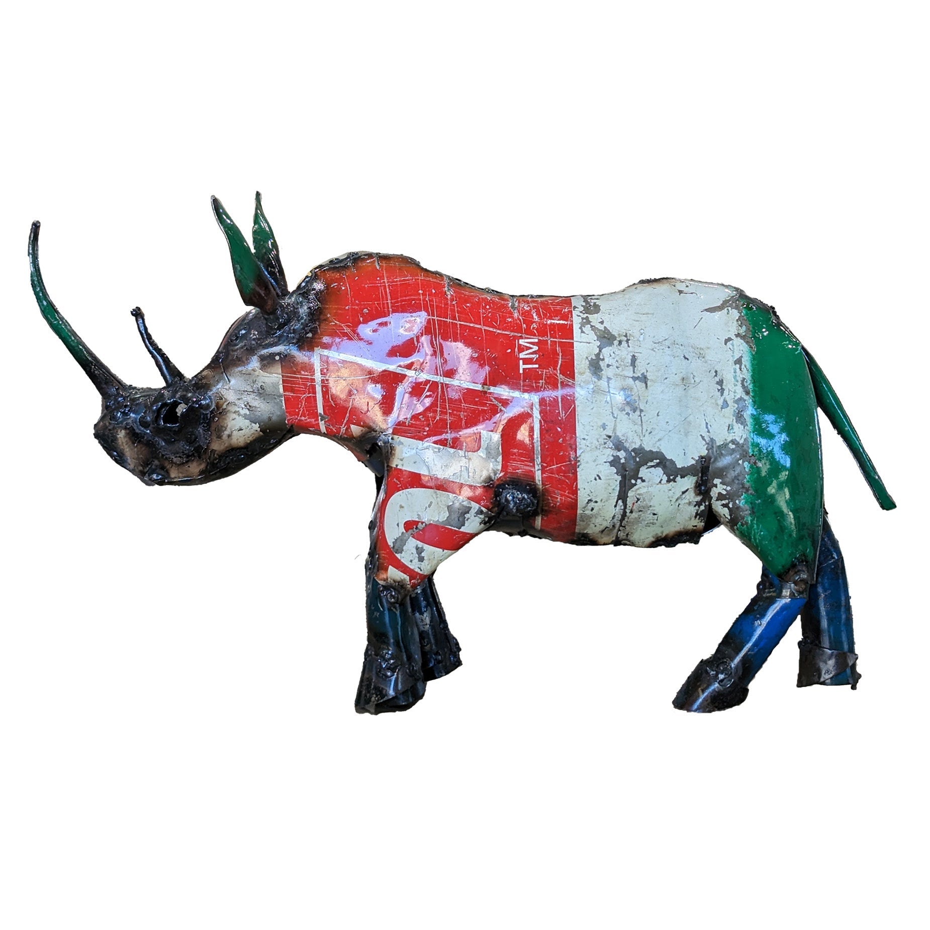 Colorful Recycled Oil Drum Rhino