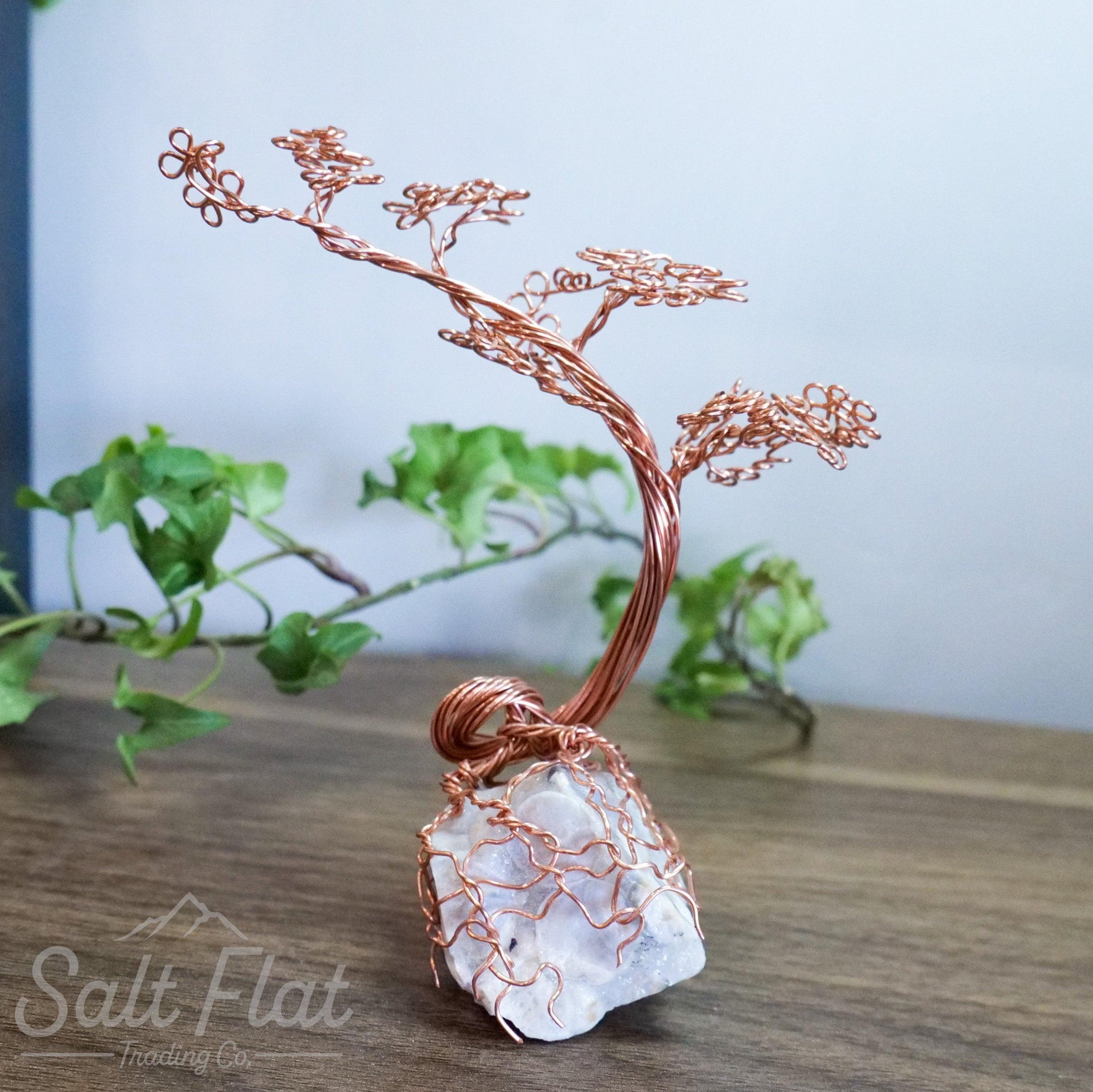 Mini Copper Cascade Tree- White Jasper